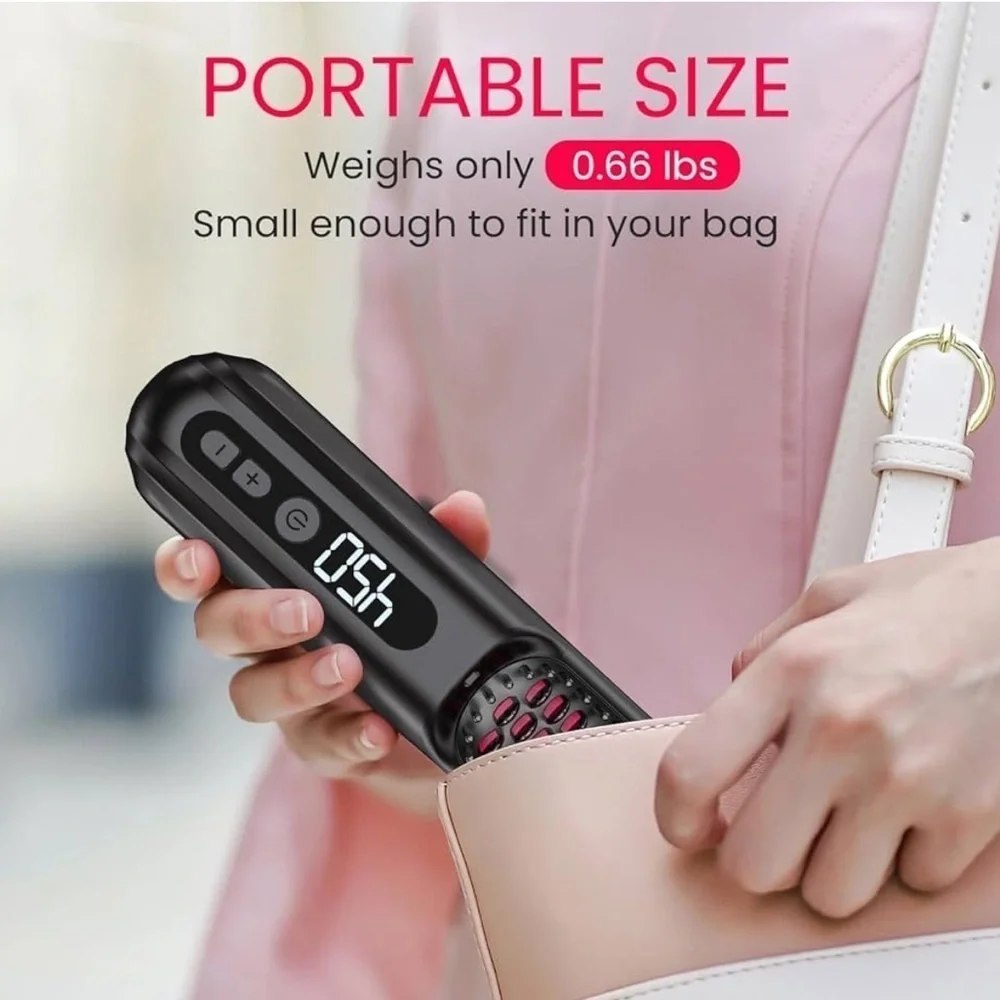 💈Cordless Hair Straightener Brush Mini lonic Hot Comb USB Rechargeable FB5